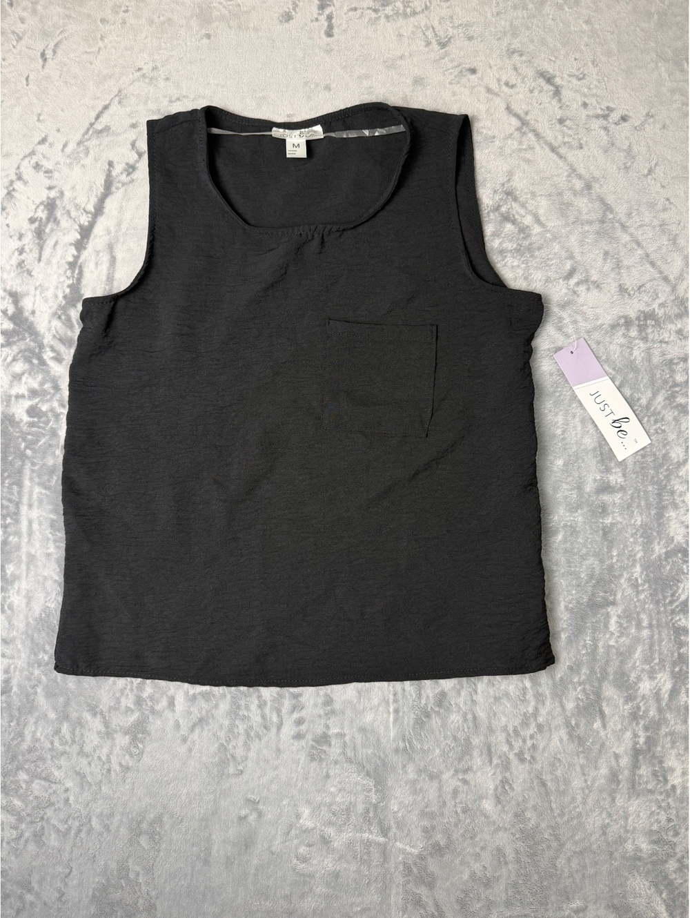 Just Be Black Sleeveless Polyester Top Medium - Picture 1 of 8